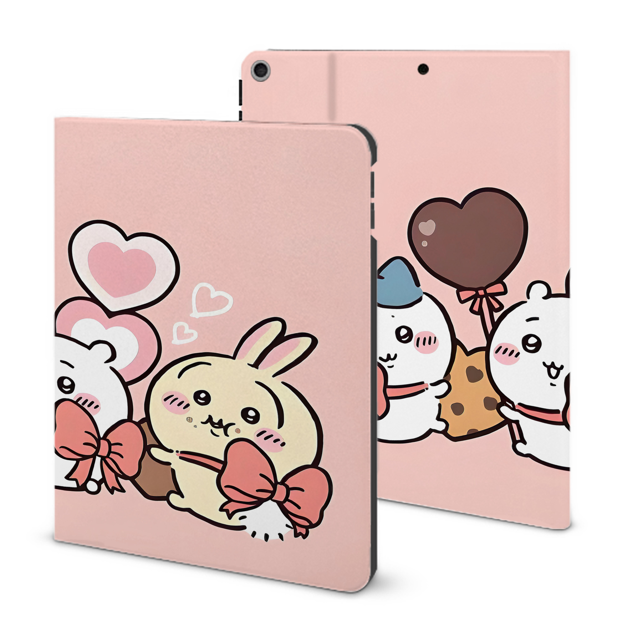 （画像用） ちいかわ Chii-kawa IPad ケース ブック型 PUレザー TPU 耐衝撃 軽量 薄型 ペン収納なし 全面保護 IPad 各モデル対応